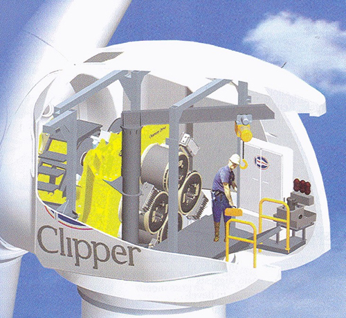 Figure 3.33 Clipper Wind LibertyWind Turbine with multi-PMG system