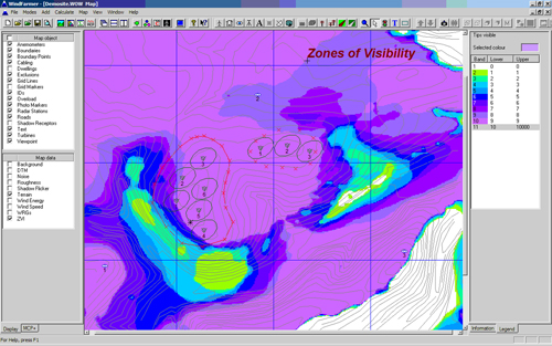 Figure 4.2 A wind farm ZVI generated using a WFDT (Garrad Hassan)