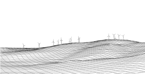 Figure 4.3 Wireframe generated using a WFDT (Garrad Hassan)